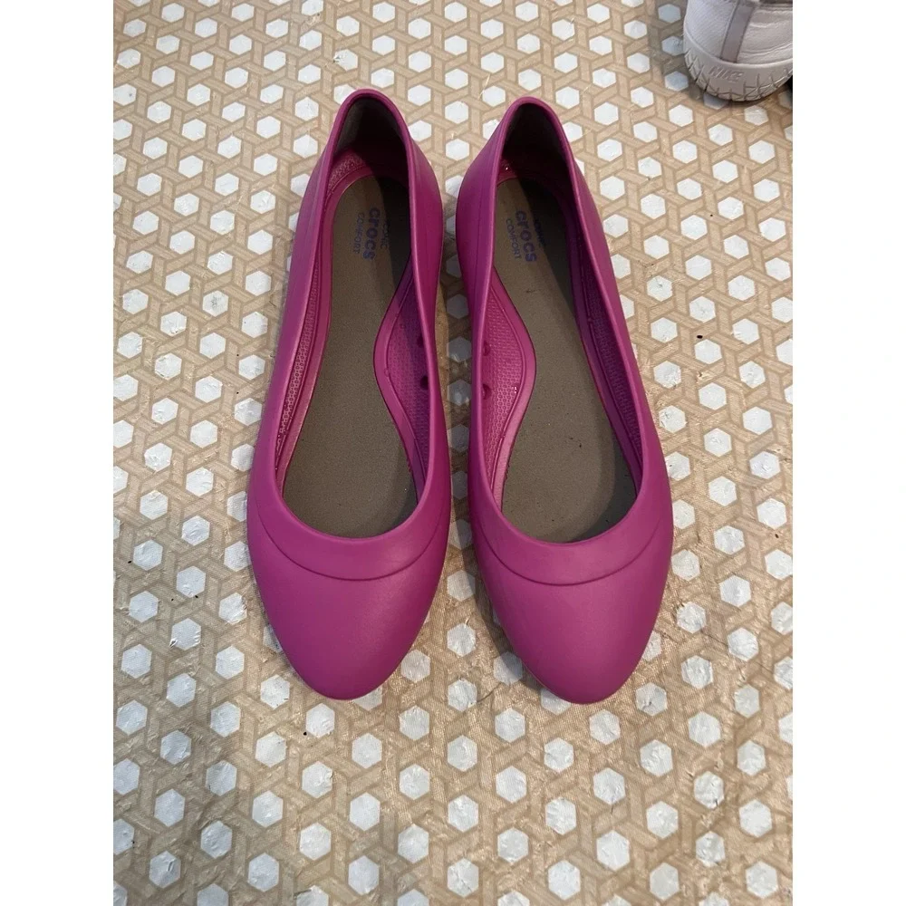 Crocs Lina Ballet Flats Womens Size 7 Comfort Slip On Casual Shoes Purple